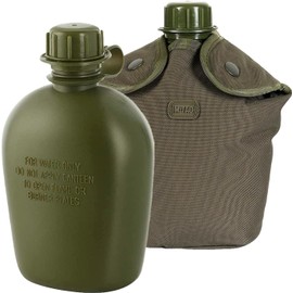 M-Tac 1 Quart (34 Oz/1L) Water Canteen with Pouch (Olive)