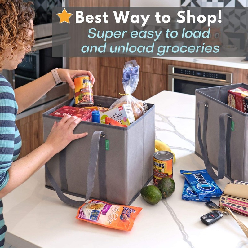 Reusable Grocery Bags (3 Pack) – Heavy Duty Reusable Shopping