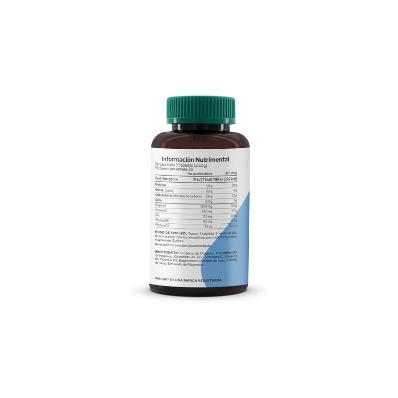 Pronat Magnesio Zinc con proteína vegetal - 90 tabletas
