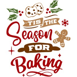 Sawfish® Christmas Tis The Season for Baking Funny Kitchen Decoration Metal Sign Retro Vintage Wall Tin Plaque Ideal for Bathroom Pub Shed Bar Home Bedroom Dining Room