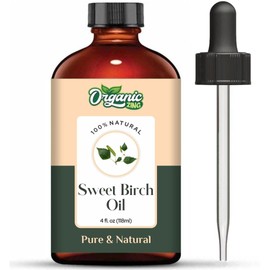 Organic Zing Sweet Birch (Betula Lenta) Oil | Pure & Natural Essential Oil for Aroma, Diffusers, Skincare & Massage - 118ml/3.99fl oz