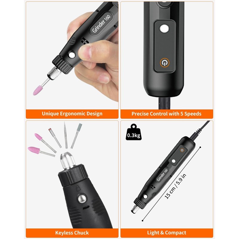 SOBEAU Multifunction Tool Rotary Tool Set with 104 Accessories, 5