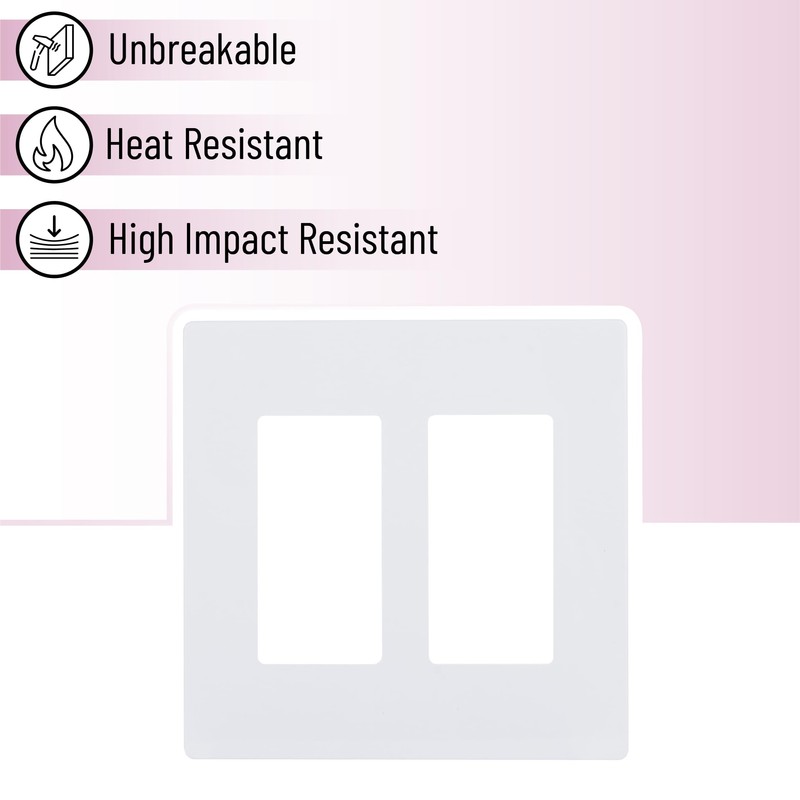 Bates- Screwless Decorator Wall Plates, White, 10 Pack, Screwless 2