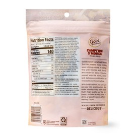 Campfire S'mores Nut Trail Mix, 7 oz Resealable Zip Bag (SimplyComplete Bundle) Gold Emblem Smores: Almonds, Graham Cookie Square Crackers, Yogurt Coated Mini Marshmallows, Milk Chocolate Chunks