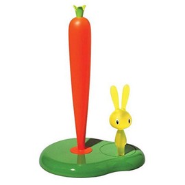 A di Alessi Bunny & Carrot Kitchen Roll Holder, Green (ASG42 GR)