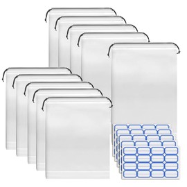 KQOZG 10 PCS Shoe Bags Travel Essentials, Waterproof Fabric, Suitcase Organizer, Travel Accessories for Vacation, Airplane Travel Gadgets (2 Sizes)