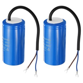 PATIKIL CD60 Run Capacitor, 2 Pack 300uF 250VAC 50/60Hz Motor Starting Capacitor with 2 Wires for Air Compressor Motor Starts Running