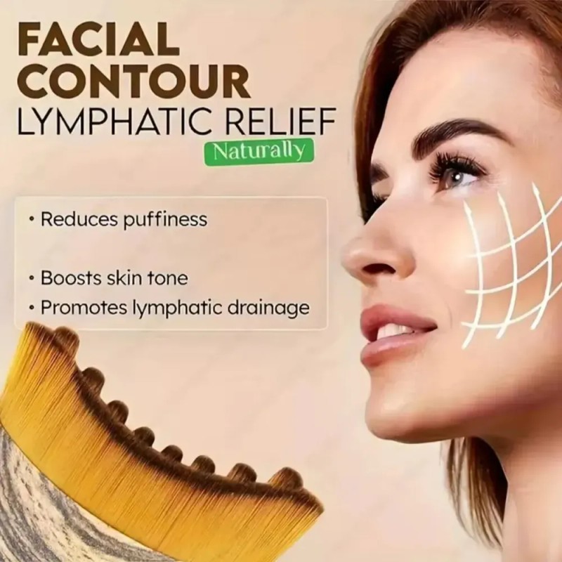 Cepillo facial hipoalergénico de drenaje linfático, con mango ergonómico