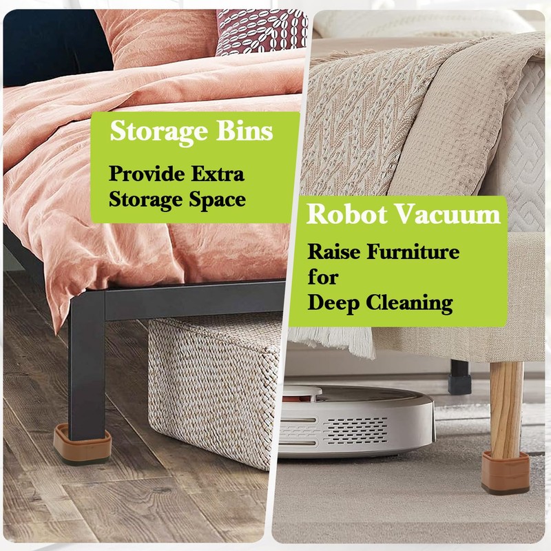 12 Pack Furniture Risers 1, 2 or 3 Inch, Adjustable