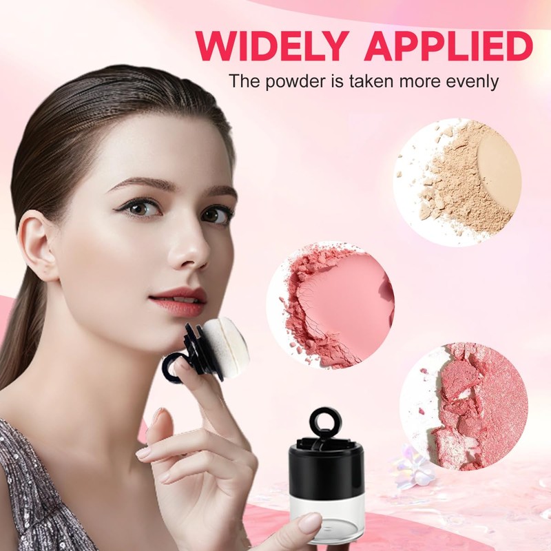 2Pcs 10 Gram Plastic Powder Case Face Powder Jar Container