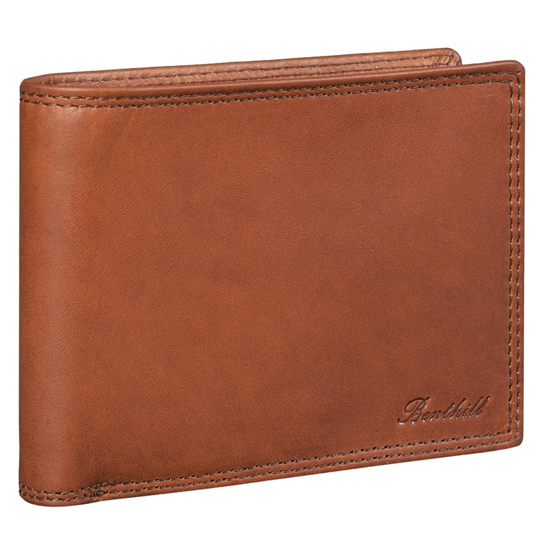 Benthill Men's Genuine Leather Wallet with RFID Protection, Dark Brown