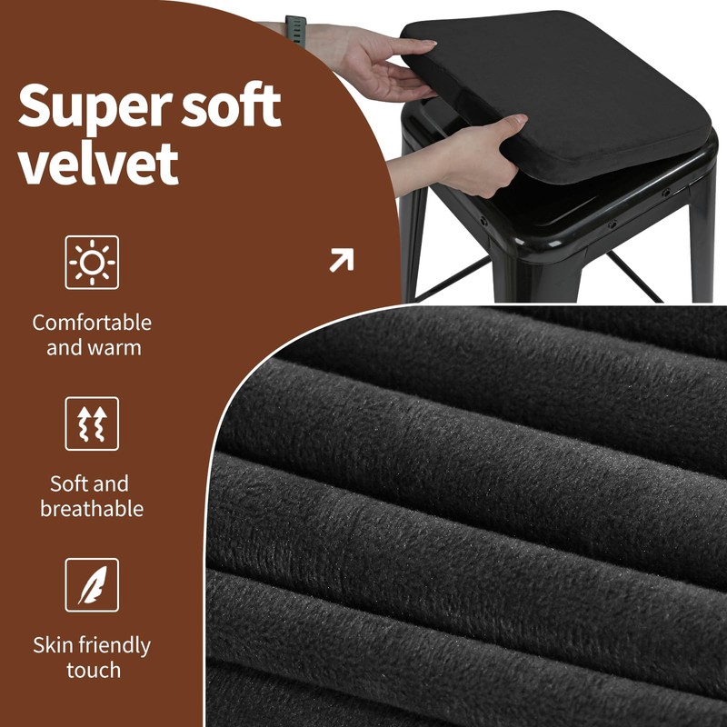 SINOSSO Magnetic Memory Foam Metal Stool Cushions Set of 2,