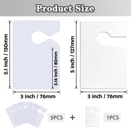 Clear Parking Permit Holder - 5PCS Holder + 1PCS Hang Tag for Car Passes, Permits, Stickers