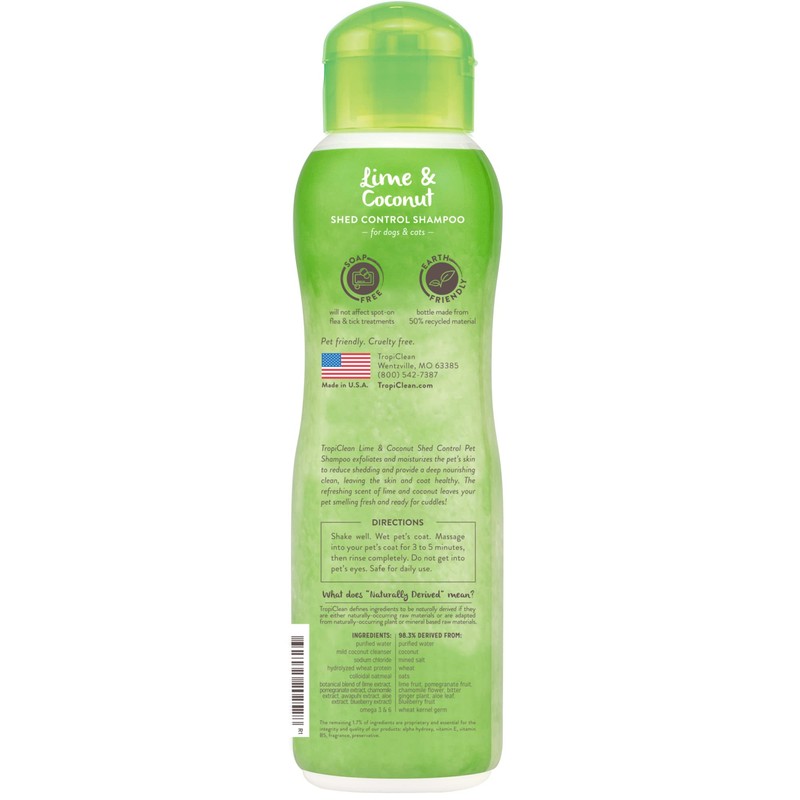 TropiClean Dog Shampoo Grooming Supplies - Shed Control Shampoo for