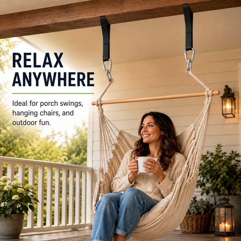 Hammock Hanging Straps for Outdoor Use – 2-Pack Nylon Swing