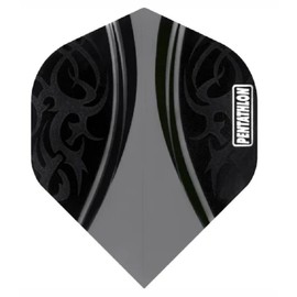 US Darts Pentathlon Grey/Black Standard Dart Flights - 3 Sets (9 Flights) - 100 Micro (Ex-Tough) (Gray/Black)