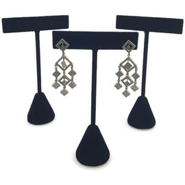 T- Shape Style Earring Display 4.75" H - Pack of 3 (Black)