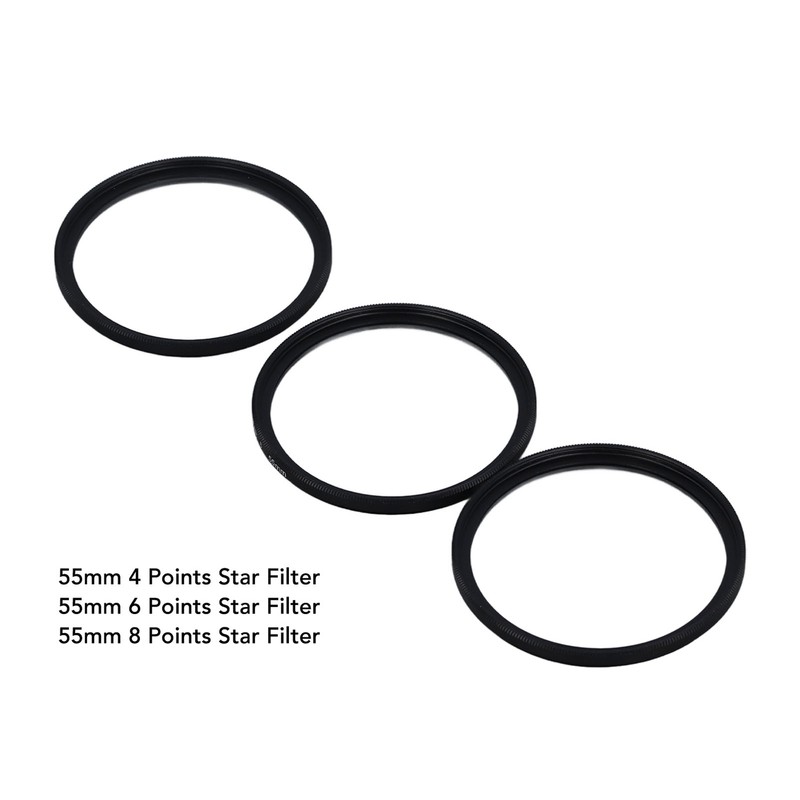3PCS 55mm Star Filter 4 Points 6 Points 8 Points