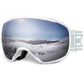 COOLOO Ski Goggles, OTG Snow Goggles for Adult Men Women Youth, Snowboard Goggles Over Glasses, Anti-fog, UV Protection