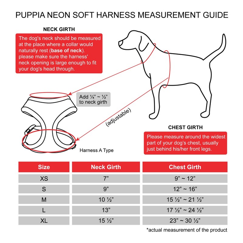 Puppia Neon Dog Harness, Small, Green