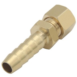 YSIL Compression Fitting 3/8" Tube OD to 3/8" Hose Barb Transmission Cooler Fuel Line Fitting Brass