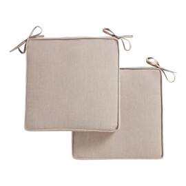 Greendale Home Fashions Sunbrella Outdoor 17" Square Corded Chair Pad, Cast Ash 2 Count