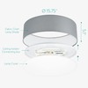 Navaris Flush Mount Ceiling Light - 15.75" Diameter Drum Lamp