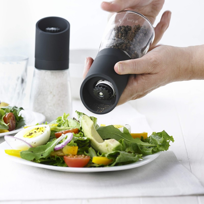 Trudeau Maison Glass and Black 6 inch Ceramic Grinder and