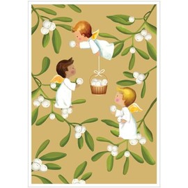 Caspari Baby and Angels Mistletoe, Boxed Christmas Cards
