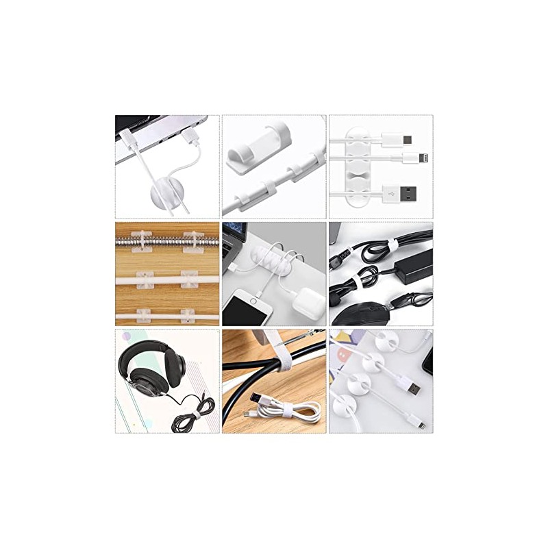 Comprehensive White Cable Management Organizer Kit