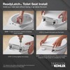 KOHLER 57778-GCF-0 Cymbal Readylatch Quiet-Close Round Toilet Seat, Flexible Core