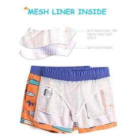 maamgic Costume da Bagno Pantaloncini da Bagno Estivi per Ragazzini Bambini Foderate in Rete Asciugatura Rapida Multi Colori, Tavola da Surf Arancione, 2 Anni