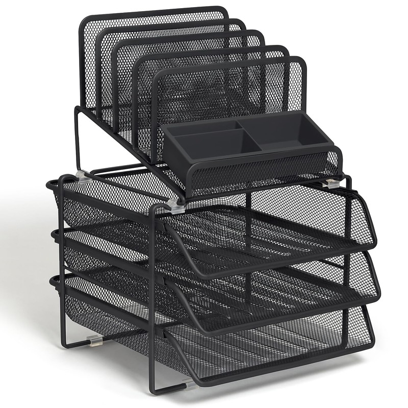 TRU RED Staples All-In-One Wire Mesh Desk Organizer, 10-Compartments, Accessory