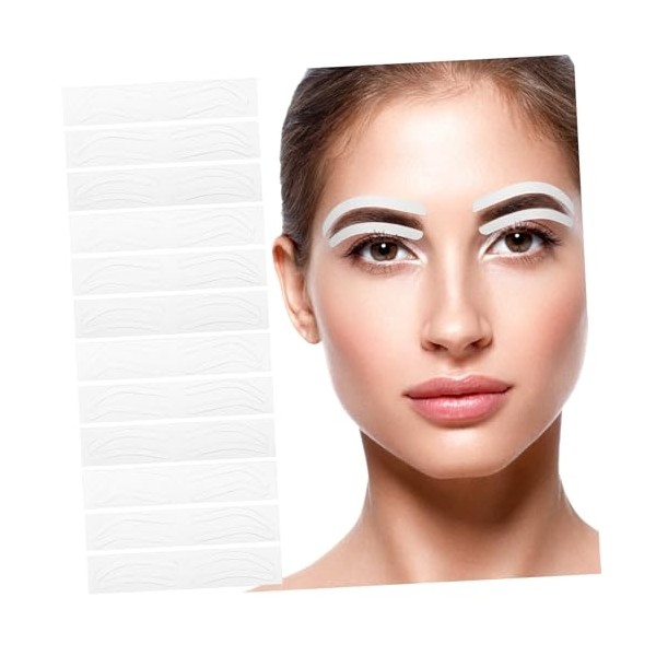 12sheets Adhesive Eyebrow Template Kit Brow Stencil for Makeup and