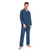 GLOBAL Mens Pyjamas Set | 100% Cotton PJs | Button