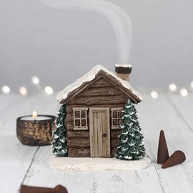 Incense Cone Burner | Log Cabin | 10cm X 11cm X 8cm | pack of 1