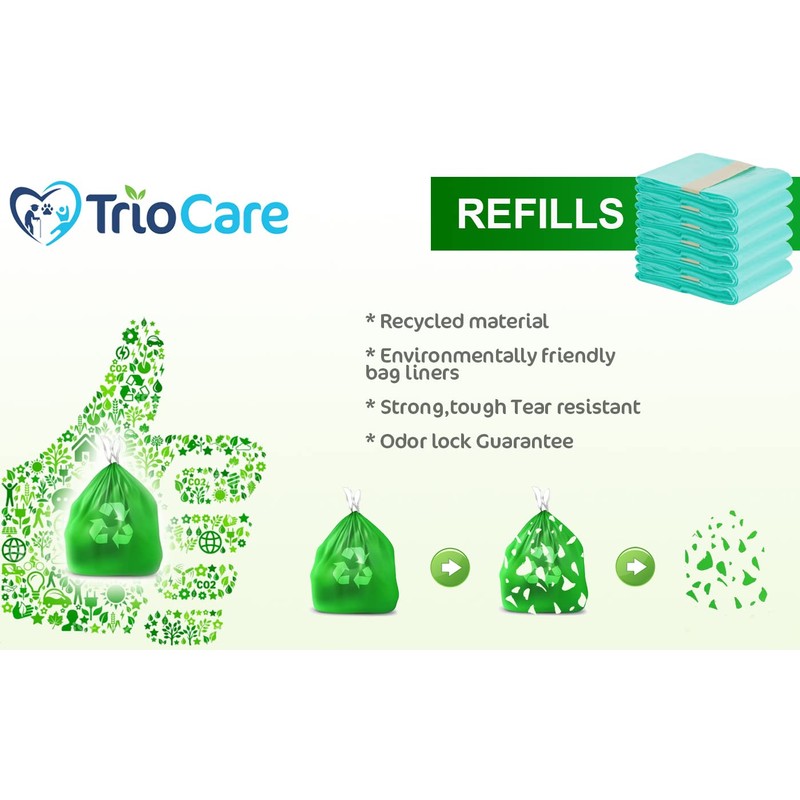 TrioCare - 6 Pack Diaper Refill Liners Bags - Hold