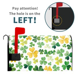 St. Patrick's Day Magnetic Mailbox Cover - Green Shamrock Standard Size 18 X 21 Inch - Mailbox Post Cover and Wrap for Home Garden Outdoor Yard Decor