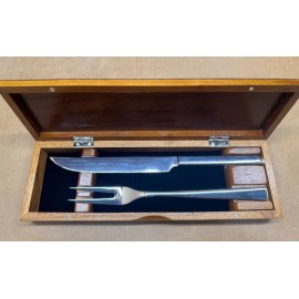 WÜSTHOF Wusthof Stainless Steel Carving Gift Set, 2-Piece, Walnut