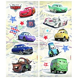 Komar 14800 Decorative Sticker Cars 14 x 33 cm 2 Sheets 18 Pieces Removable and Resealable 33 x 14 cm Multi-Coloured