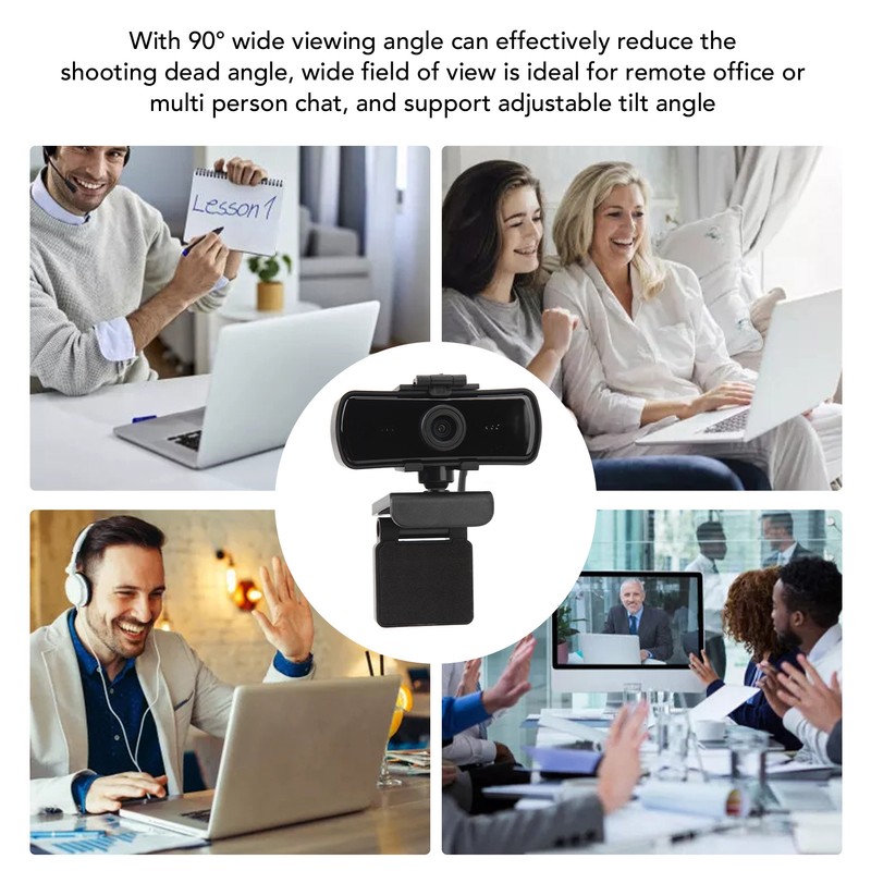 HD Webcam 1080P 30 Fps Noise Reduction 90° Wide Viewing