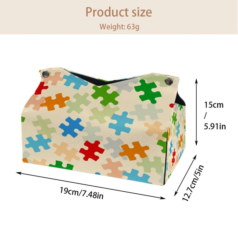 2 Pack Tissue Box Cover Holder, Rainbow Crayon Love Heart