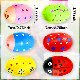 6Pcs Wooden Egg Shaker Wood Maracas Sand Egg Hand Hold Percussion Wood Maracas Rattles Shaker for Kids Shaker Musical Instruments Educational Learning Toys Random Color