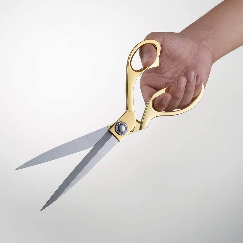 ZJMZZM 8.5 '' Gold Stainless Steel Sharp Tailor Scissors Professional