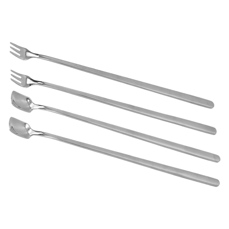 4Pcs 304 Stainless Steel Coffee Spoon Long Handle Coffee Spoon