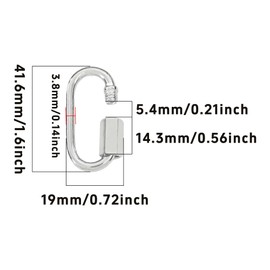 AUXBC 12Pcs M4 Quick Link Chain, 5/32 Inch Metal Locking Quick Links, D Shape Connectors, Heavy Duty Carabiner Clips for Camping Hiking Hammocks Towing-500lb Capacity