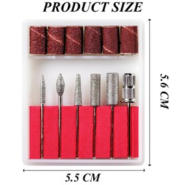 6 Pcs Nail Drill Bits, File Nail Drill Bits, Manicure Diamond Nail Drill Kit, Professional Nail Drill Bits, for Electric Nail Files Drill Machine, Gel Removal,Manicure,Pedicure,Home Use