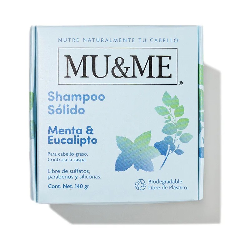 Shampoo Solido Mu&me Menta & Eucalipto Control Caspa 140gr