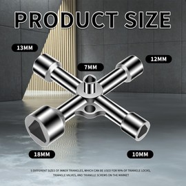 Triangular Key, Wheelie Bin, Universal Control Cabinet Key, Multifunctional Triangle Key, Square Key, Universal Key, Barrier Key, 4-Point Key, Cross Key for Plumbers