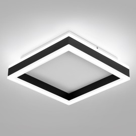 Vloitgol Square LED Hallway Ceiling Light, 6000K Cold White Black Modern Led Ceiling Light Fixture,Minimalist Flush Mount Ceiling Lamp for Hallway Entryway Bedroom Kitchen Laundry Room(9.5 in)